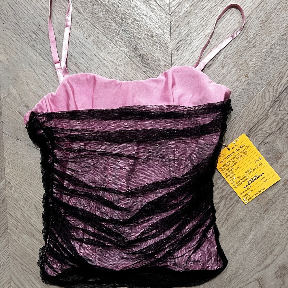 2005 Vintage Victoria’s Secret Pink & Black Corset Top Unreleased Sample 36B - Picture 7 of 9